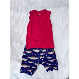 Boys Posh Peanut Bamboo Red Blue Fish Matching Set Size 10 Daywear